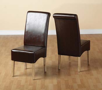 Furniture123 Glen Dining Chair in Brown (pair)