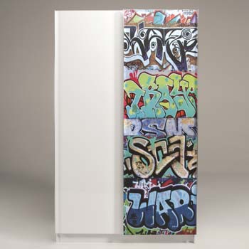 Furniture123 Graffiti Teens Sliding 2 Door Wardrobe
