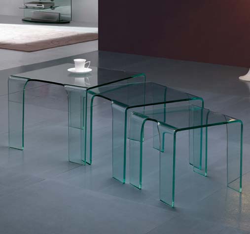 Furniture123 Gustav 07 Glass Square Nest of Tables - FREE 48