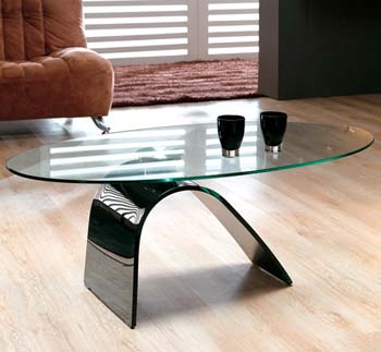 Gustav 24 Glass Oval Coffee Table