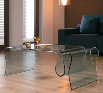 Gustav 26 Curved Glass Coffee Table