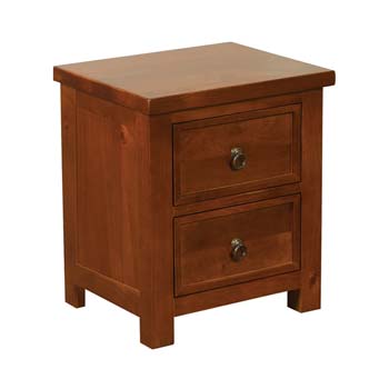 Furniture123 Haiben Solid Pine 2 Drawer Bedside Table