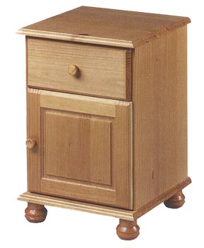 Furniture123 Hamilton Pine 1 Door 1 Drawer Bedside Table