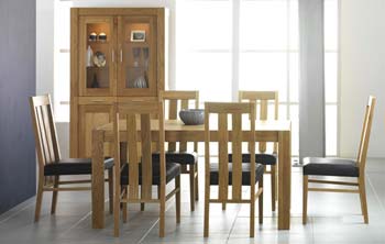 Hartford Dining Set with Slatted Chairs