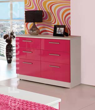 Hatherley High Gloss 3+3 Drawer Chest in White