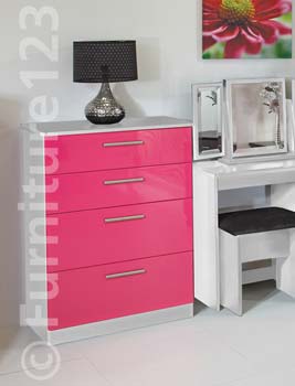 Hatherley High Gloss Large 4 Drawer Chest in