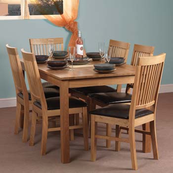 Furniture123 Hebdan Oak Rectangular Dining Set