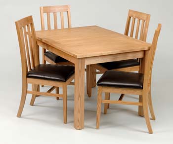 Housedon Ash Centre Leaf Dining Set with 4