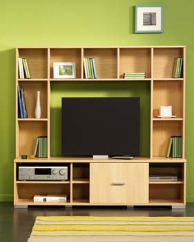 Furniture123 Hugo TV Cabinet with Open Storage in Beech