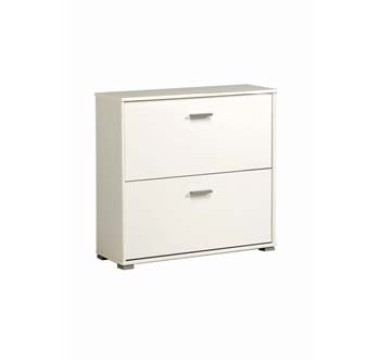 Initial 2 Drawer Shoe Cabinet in White