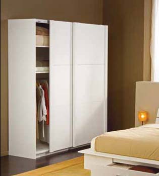 Furniture123 Jade Sliding Door Panelled Wardrobe in White