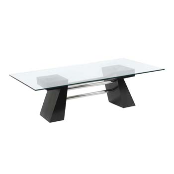 Furniture123 Kanzi Rectangular Coffee Table with Glass Top