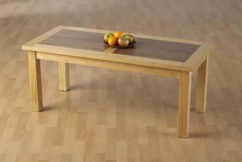 Furniture123 Kingston Oak and Walnut Rectangular Coffee Table