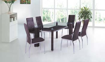 Furniture123 Lacuma Brown Rectangular Dining Set