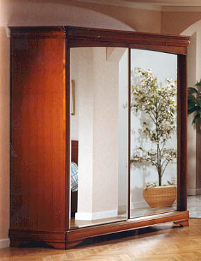 Furniture123 Leonie Cherry Sliding 2 Door Mirrored Wardrobe