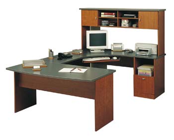Furniture123 Living Dimensions U Workcentre in Satin Cherry - 11131