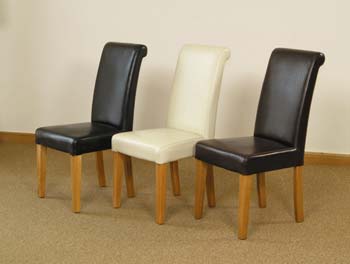 Loni Leather Dining Chairs (pair) - FREE NEXT