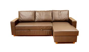Furniture123 Lucy Leather Corner Sofa Bed