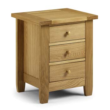 Furniture123 Ludlow Oak 3 Drawer Bedside Table