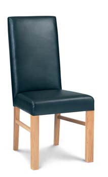 Furniture123 Lyon Oak Standard Leather Dining Chairs (pair)