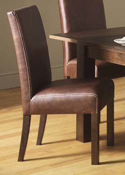 Lyon Walnut Grand Leather Dining Chairs (pair)