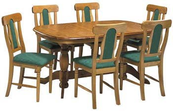 Furniture123 Mallam Pine Extending Dining Table - WHILE