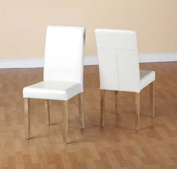 Furniture123 Maria Oak Dining Chair in Cream (pair)