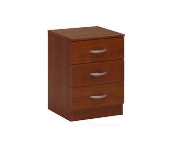 Furniture123 Mat 3 Drawer Bedside Cabinet in Wild Cherry