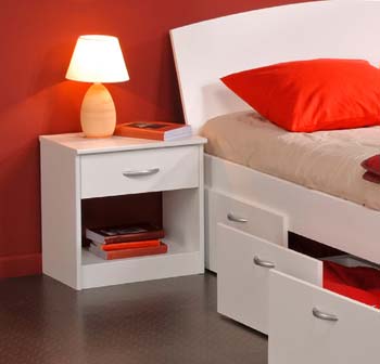 Mat Bedside Table in White