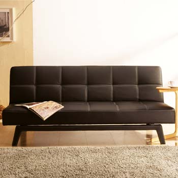 Maxime 3 Seater Sofa Bed in Black - FREE NEXT
