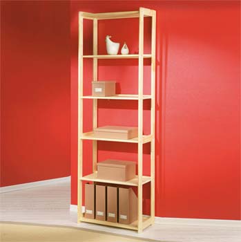 Furniture123 Meghan Pine 6 Shelf Bookcase