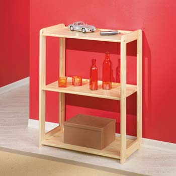 Furniture123 Meghan Solid Pine 3 Shelf Bookcase