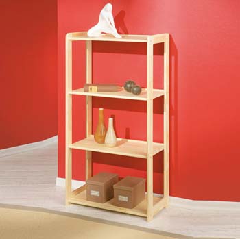 Furniture123 Meghan Solid Pine 4 Shelf Bookcase