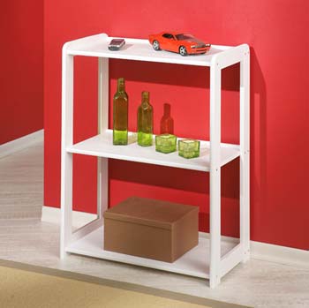 Furniture123 Meghan White Pine 3 Shelf Bookcase