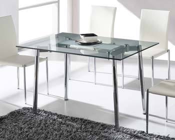 Furniture123 Meto Rectangular Glass Dining Table