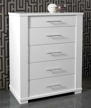 Metric 5 Drawer Chest in White