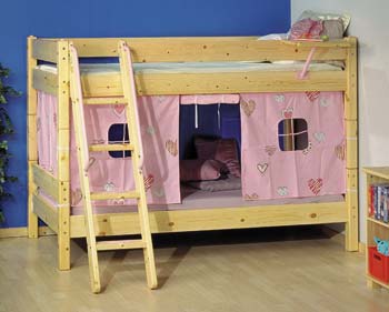 Furniture123 Mickey Natural 14 - Bunk Bed with Heart Tent