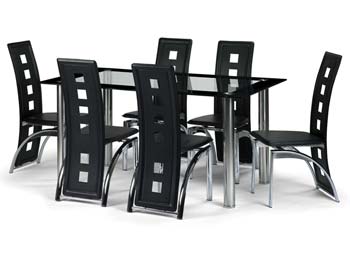 Furniture123 Mirage Dining Set in Black - FREE NEXT DAY