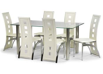 Furniture123 Mirage Dining Set in White - FREE NEXT DAY