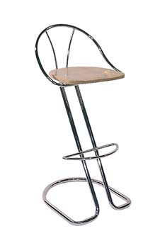 Furniture123 Monza Stool with Wooden Seat