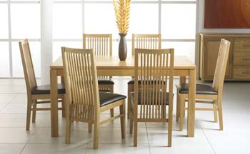 Nevada Dining Set with Slatted Chairs