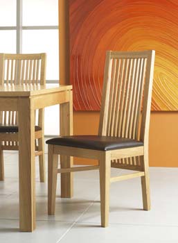 Nevada Slatted Back Dining Chairs (pair)