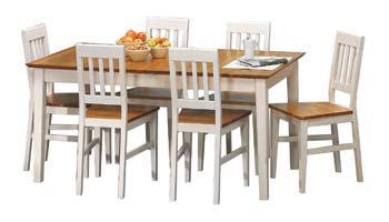 New York Extendable Dining Table in White Stain