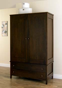 Furniture123 Newhampton Dark Oak Large Double Wardrobe -
