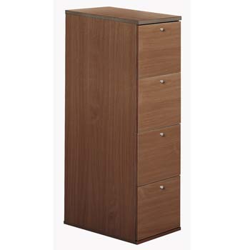 Furniture123 Newsam 4 Drawer Filing Cabinet in Walnut