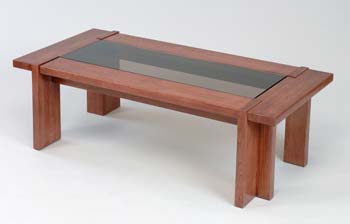 Furniture123 Nexus Glass Top Coffee Table in Chestnut