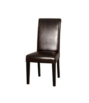 Furniture123 Nina Leather Dining Chairs in Dark Brown (pair)