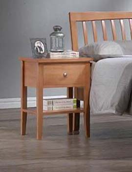 Furniture123 Norway Bedside Table in Beech - FREE NEXT DAY