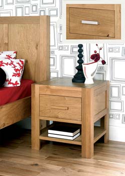 Furniture123 Nyon Oak 1 Drawer Bedside Table