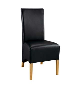 Nyon Oak Dining Chair With Skirt in Black (pair)